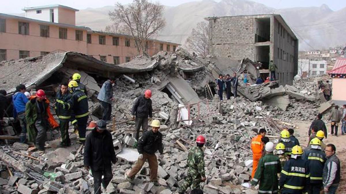 Earthquake devastation after the havoc of Corona in Sichuan, China, 65 people died