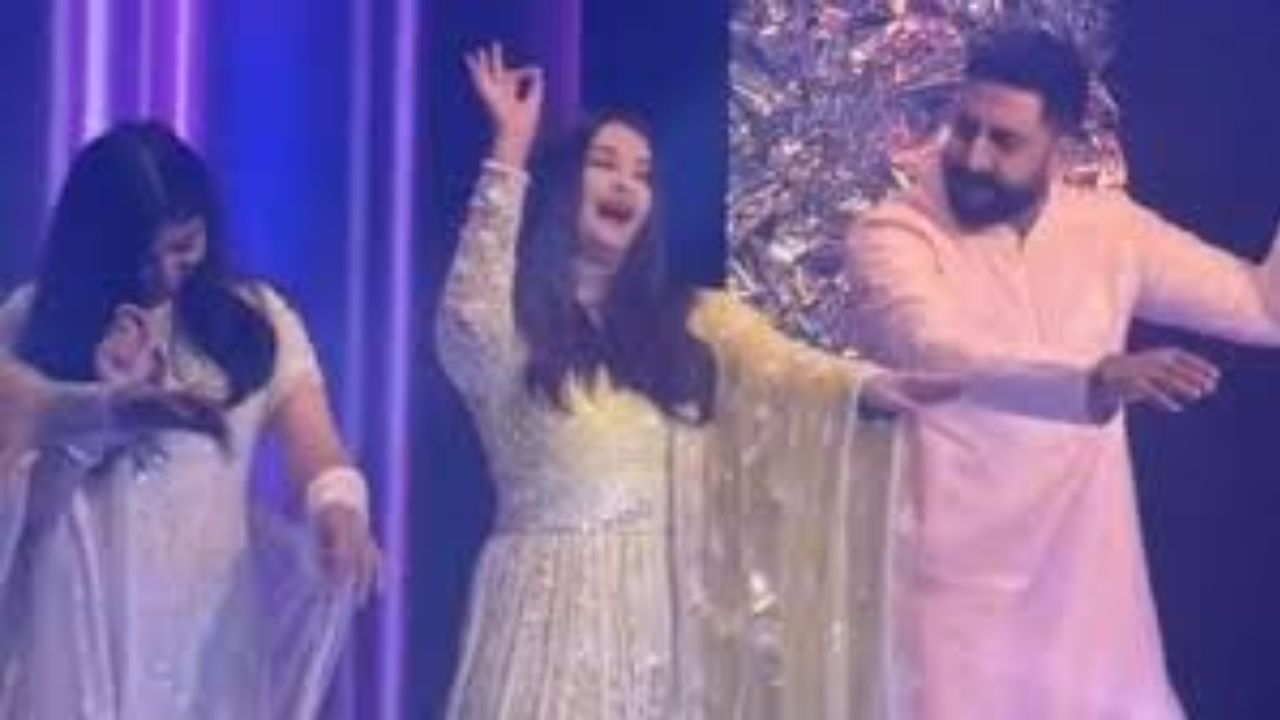Aishwarya Rai, Abhishek Bachchan, and Daughter Aaradhya Recreate ‘Kajra Re’ at Family Wedding