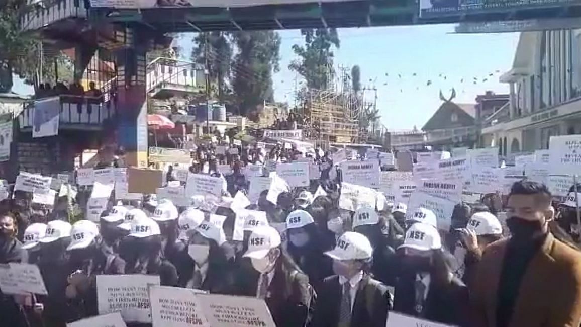 NSF agitation over deaths in Nagaland, massive protest in Kohima