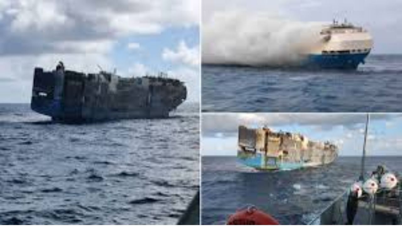 Cargo Ship Carrying 3,000 Vehicles Sinks in Pacific After Fire