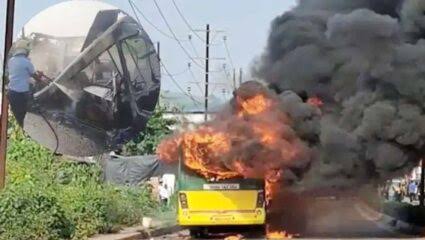 Big accident in Pakistan, 17 passengers killed in bus fire