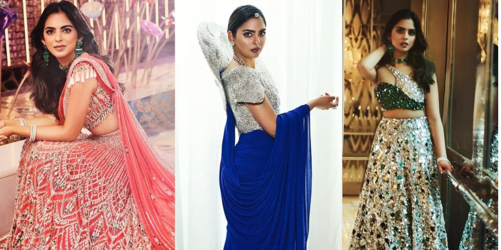Isha Ambani Stuns in Three Different Looks at Anant-Radhika Merchant’s Sangeet