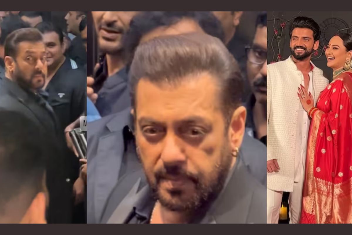 Salman Khan Stuns in Black Suit at Sonakshi Sinha and Zaheer Iqbal Reception