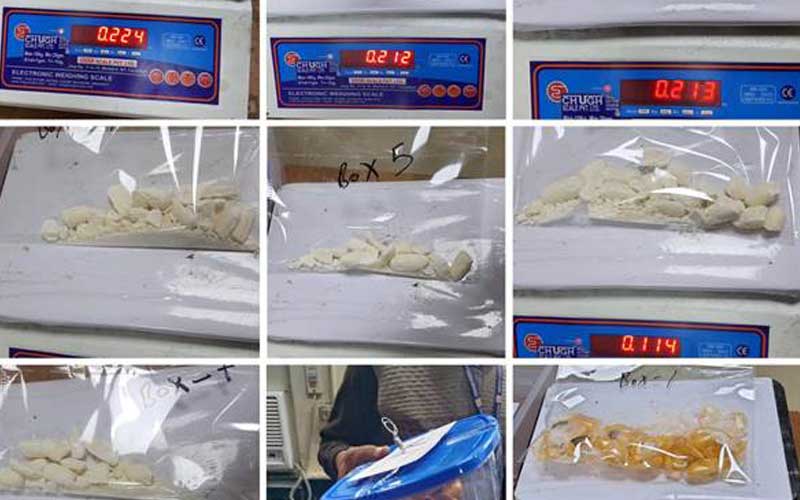 A Ugandan passenger was arrested for carrying 91 pellets of cocaine in her stomach