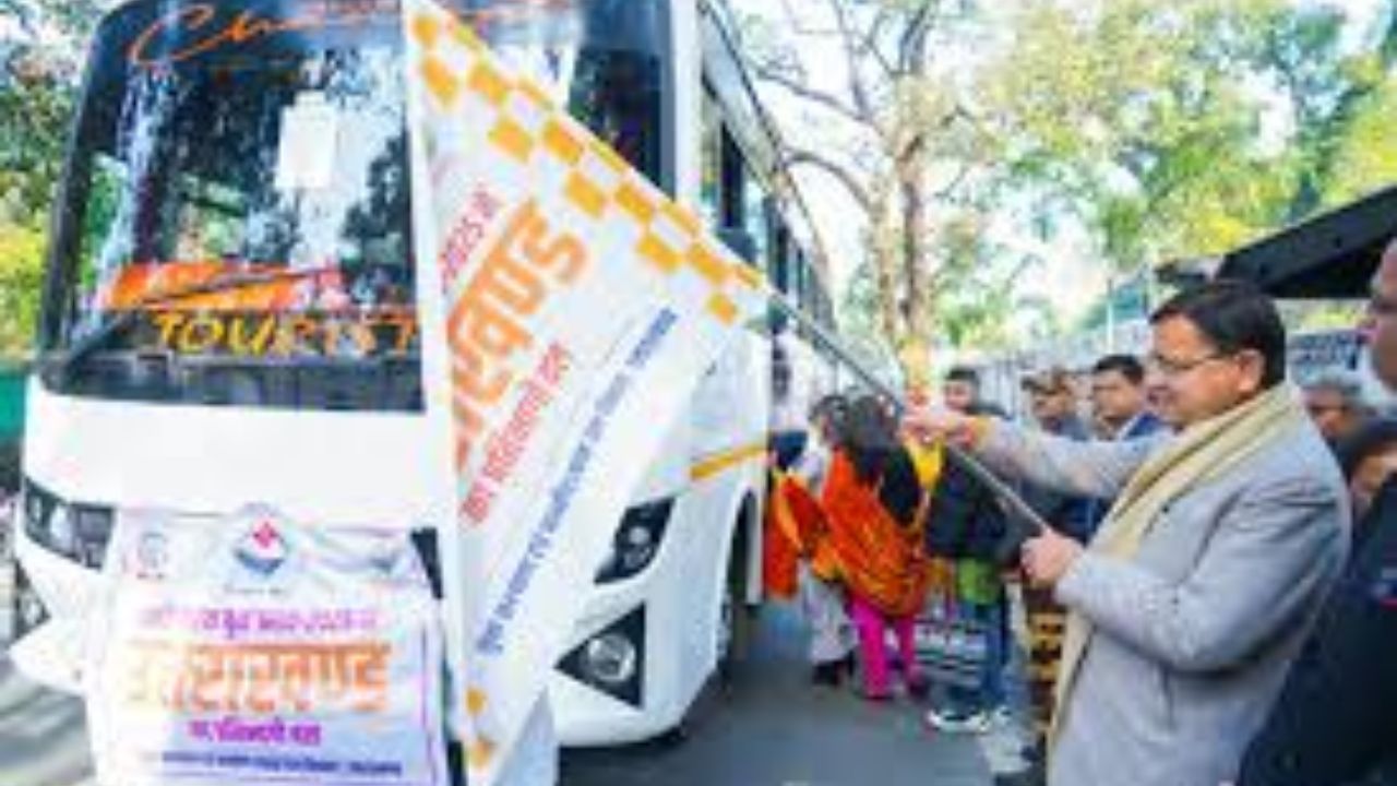 Uttarakhand CM Pushkar Singh Dhami Flags Off 20 New AC UTC Tempo Travellers