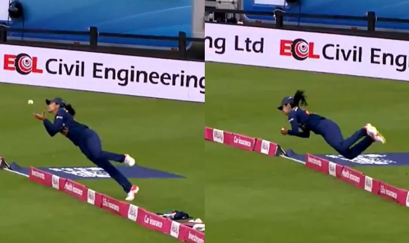 India Women's vs. England Women's 1st T20: Harleen Deol of India takes