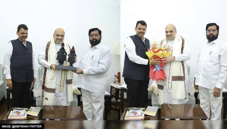 Eknath Shinde and Devendra Fadnavis met Union Home Minister Amit Shah
