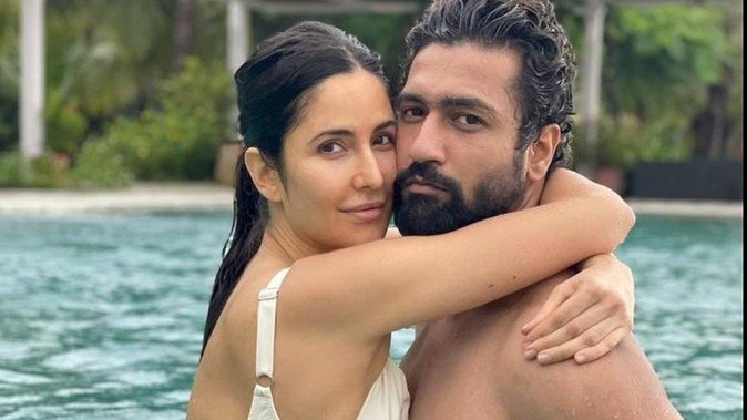 Social media: Katrina Kaif shared a romantic picture with husband Vicky Kaushal, seen hugging in a Swimming Pool