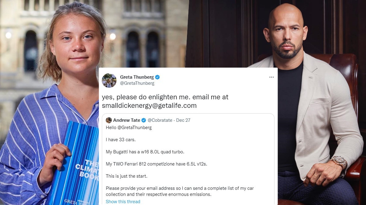 Self Proclaimed Misogynist Andrew Tate Gets Owned By Climate Activist Greta Thunberg