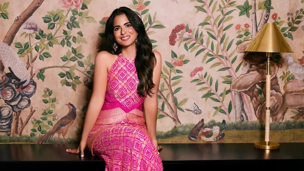 Isha Ambani Stuns in Unique Pink Bandhani Gown by Roberto Cavalli — A Couture Fusion of Indian Bandhani Craft and Italian Elegance