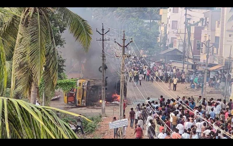 Andhra Pradesh: MLA Ponnada Satish's house set on fire by protestors opposing District’s Nomenclature   