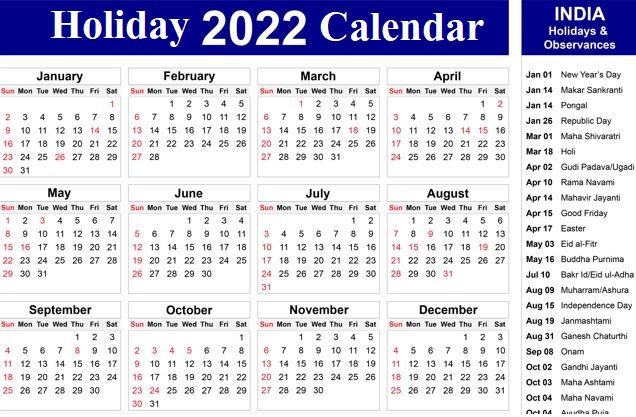 Public Holidays In India In 2022 Check Full List Of Year 2022 