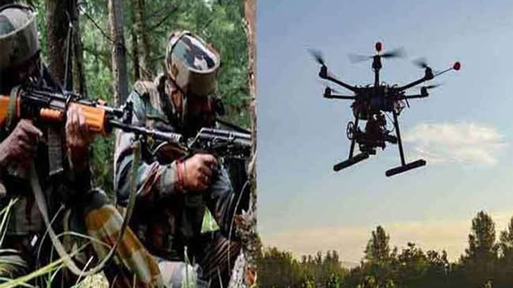 Punjab News : BSF firing on Pakistani drone in Gurdaspur, drug cache recovered