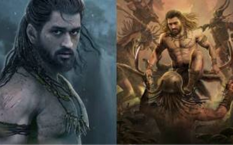 Mahendra Singh Dhoni fierce look fighting with the demons in the novel 'Atharva'