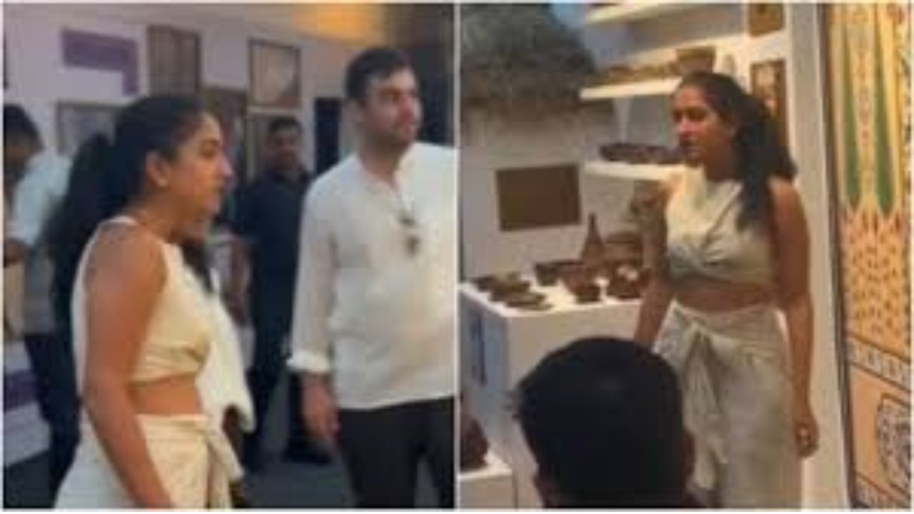 Radhika Merchant Stuns in a Simple Backless Crop Top and Pants, No Makeup Look at Art Exhibition