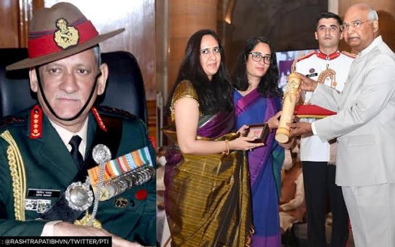 CDS General Rawat's daughters received Padma Vibhushan Award