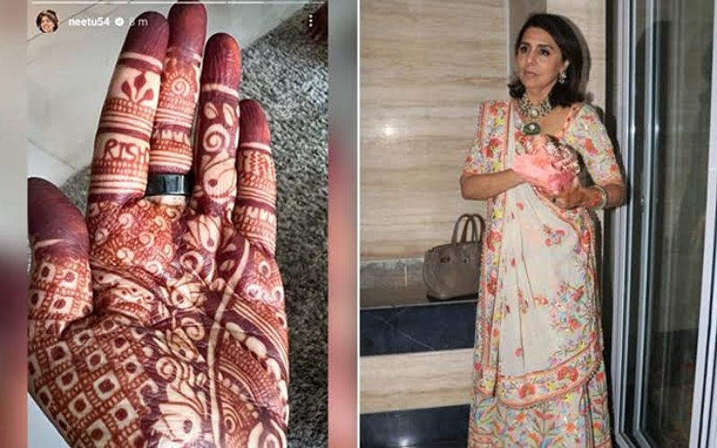 Neetu Kapoor got her husband's name written on her hand with mehndi