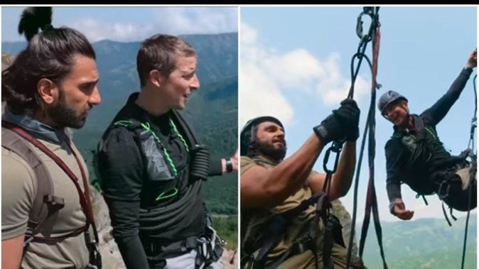 Ranveer Singh seen among dangerous animals with Bear Grylls, Here's what he did