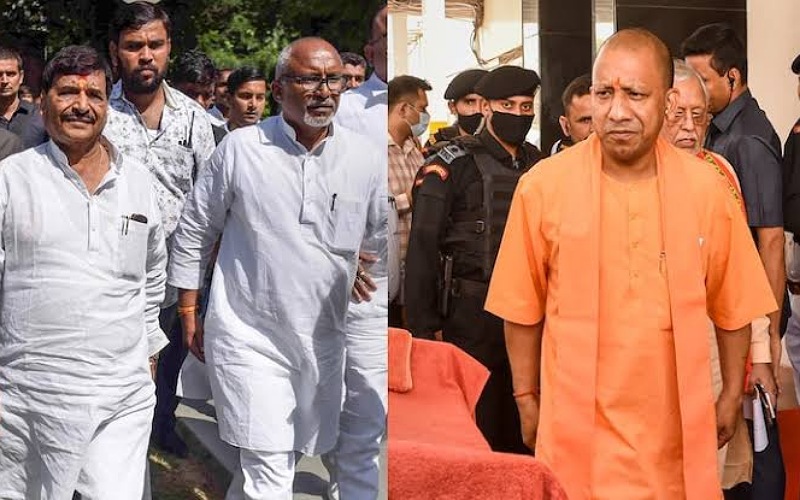 Shivpal Yadav arrives to meet CM Yogi Adityanath