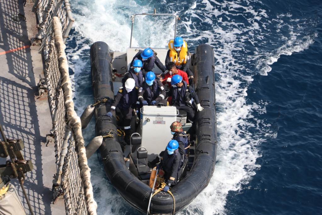 Indian Navy's INS Aditya saves life of a fisherman in the mid sea
