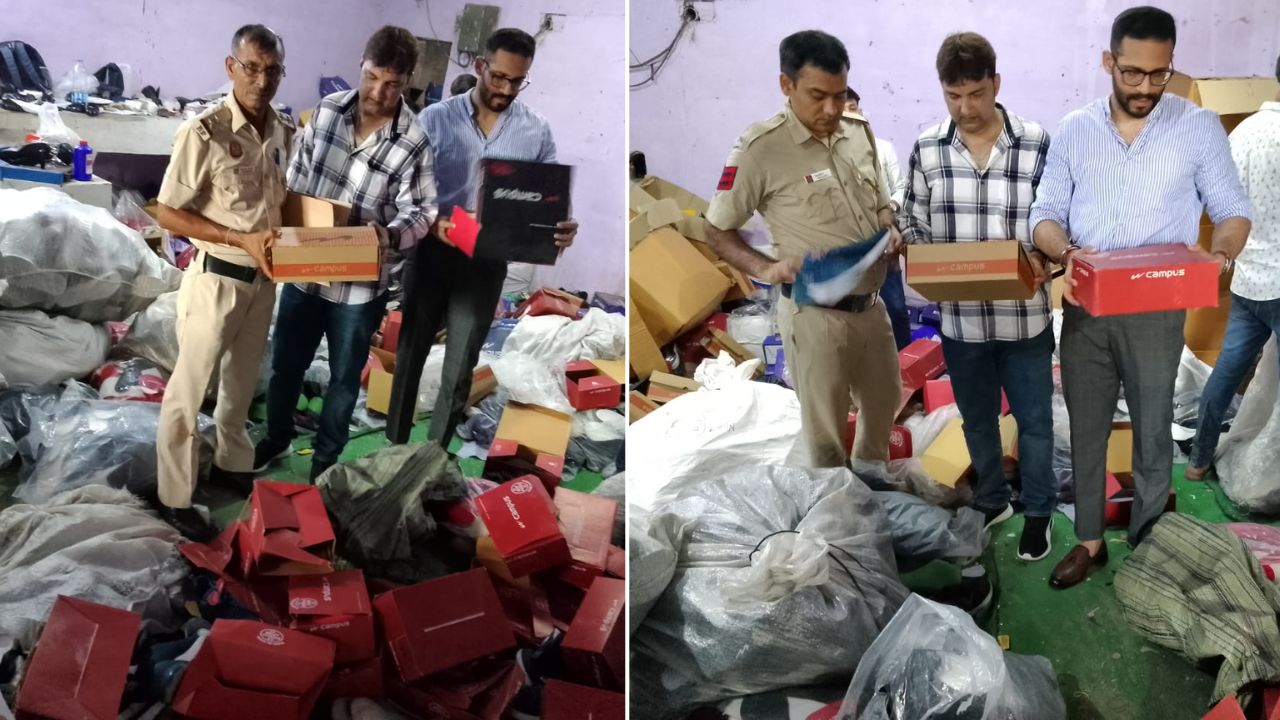 Ideal IPR Protection Pvt Ltd and Delhi Police Raid in Mangolpuri recovered counterfeit goods manufactured in the name of Campus Company