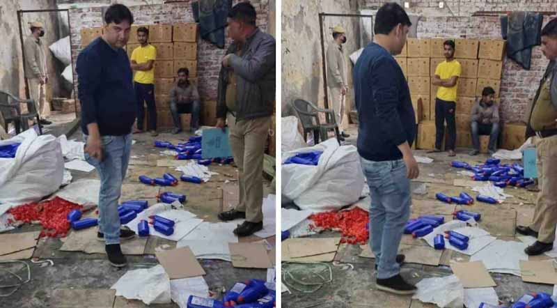 Outer Delhi Police and Assure IP Protection Agency Raided A Factory That Manufactured Fake Toilet Product Harpic in Delhi