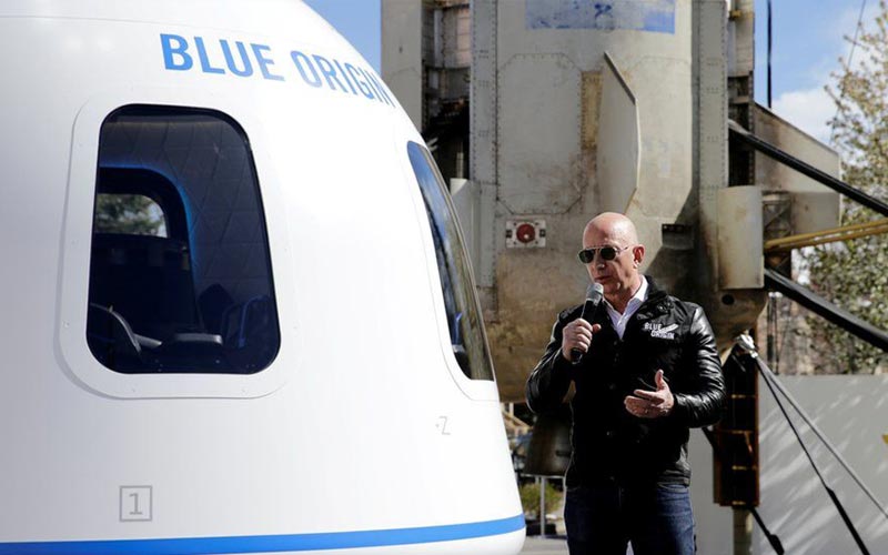 Jeff Bezos – Amazon founder to take first human space flight with his space company, Blue Origin