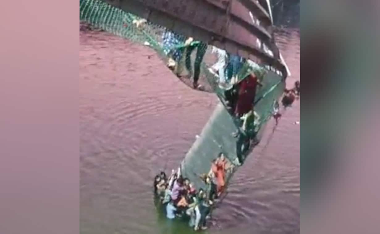 VIDEO: Suspension bridge collapses in Gujarat, 60 dead, more than 10 children 