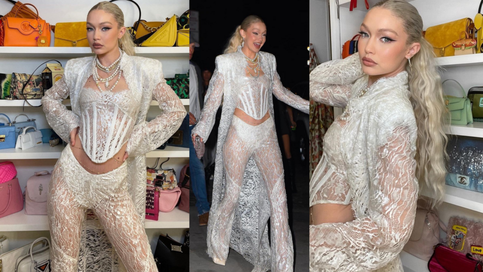 Gigi Hadid promulgated the “Corset-Trend” with lots of “Lace” with her 27th Birthday Ensemble