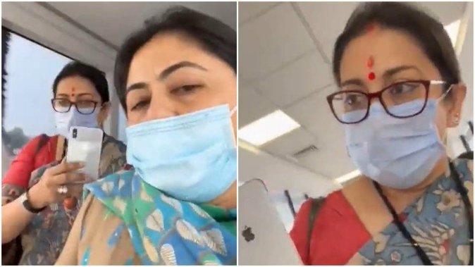 Viral Video: Mahila Congress Chief Netta D'Souza asks questions to Smriti Irani on inflation, Irani unable to satisfactorily reply