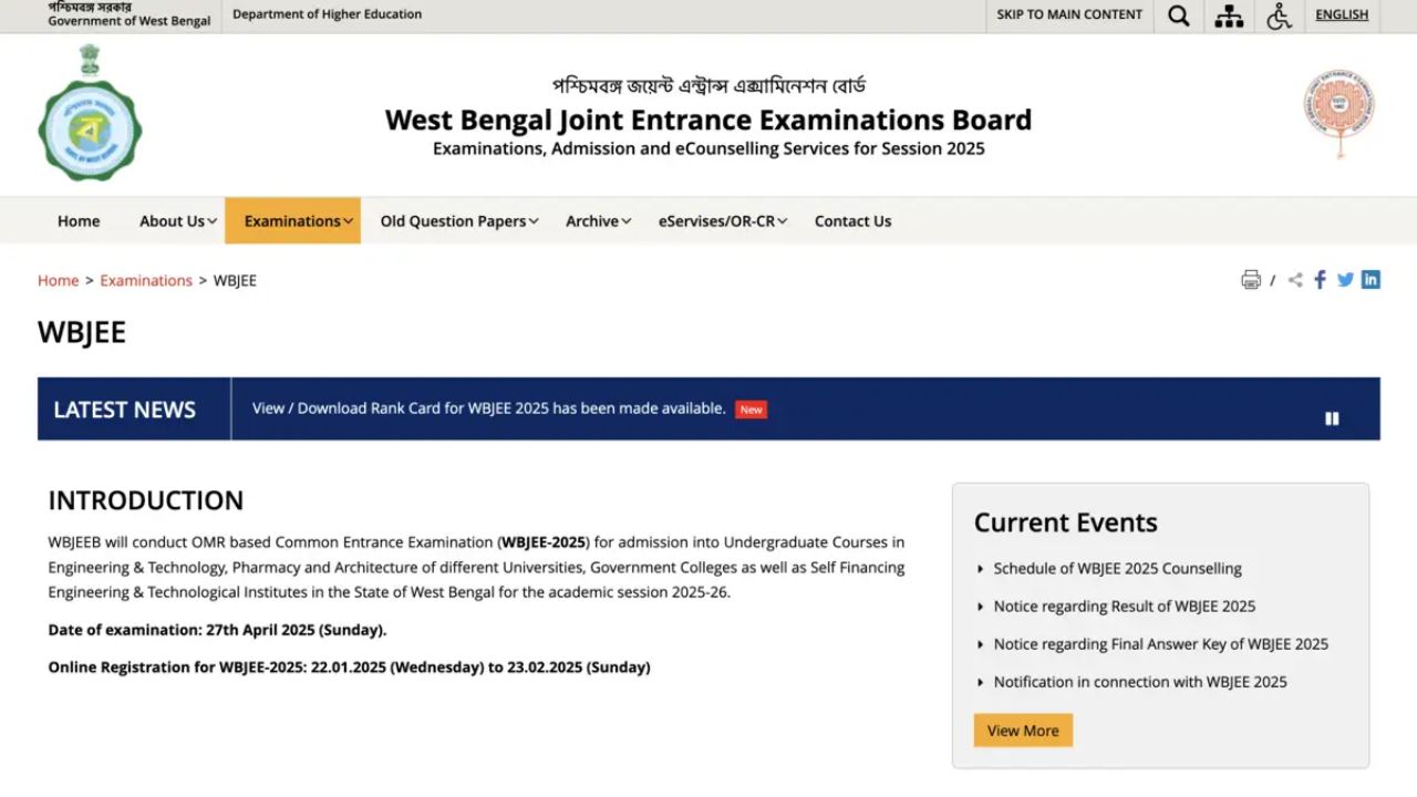 WBJEE Counselling 2025: Registration Begins August 28, Full Schedule at wbjeeb.nic.in