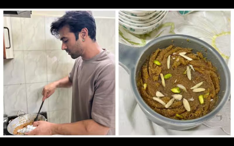 Pulkit Samrat Culinary Debut with Pehli Rasoi Halwa for Kriti Kharbanda Family