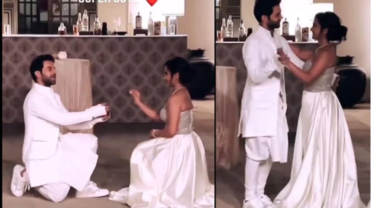 Rajkummar Rao kneels down to propose Patralekhaa : Watch the first view of the Wedding Celebration