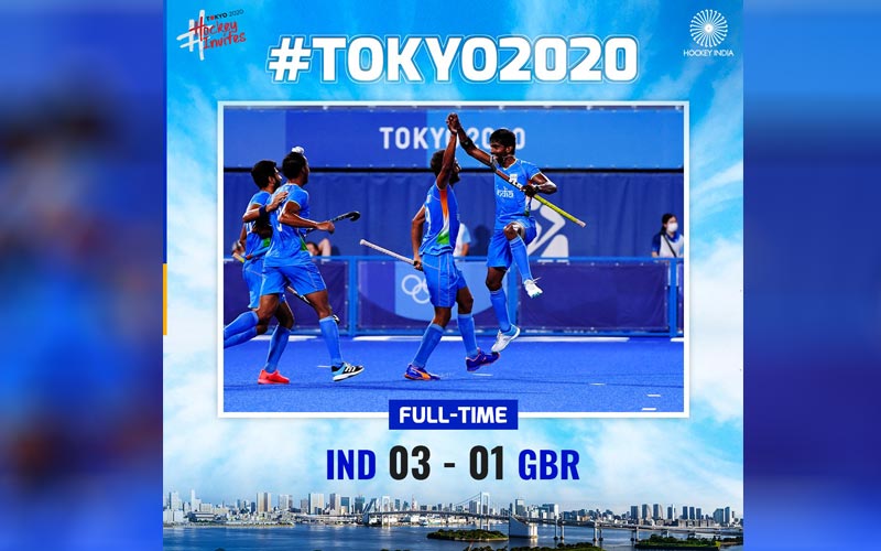 Indian Men’s Hockey Team beat Britain 3-1, will play Belgium in The Semi Final