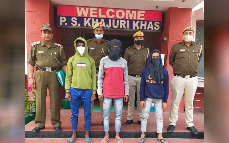 Khajuri Khas Police in North East Delhi arrested three desperate robbers