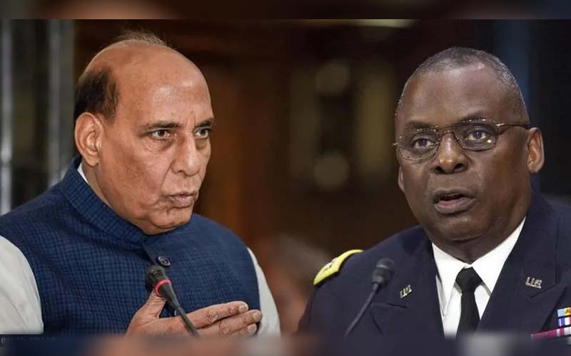 Defense Minister Rajnath Singh holds bilateral meeting with US counterpart Lloyd Austin