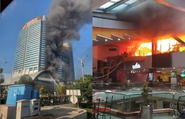 Pakistan News : Massive fire breaks out in Pakistan's Centaras Mall, people evacuated safely