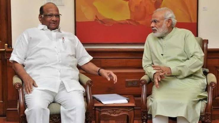 NCP Chief Sharad Pawar met PM Modi in Parliament