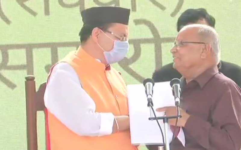 Pushkar Singh Dhami is sworn in as Uttarakhand's 11th Chief Minister