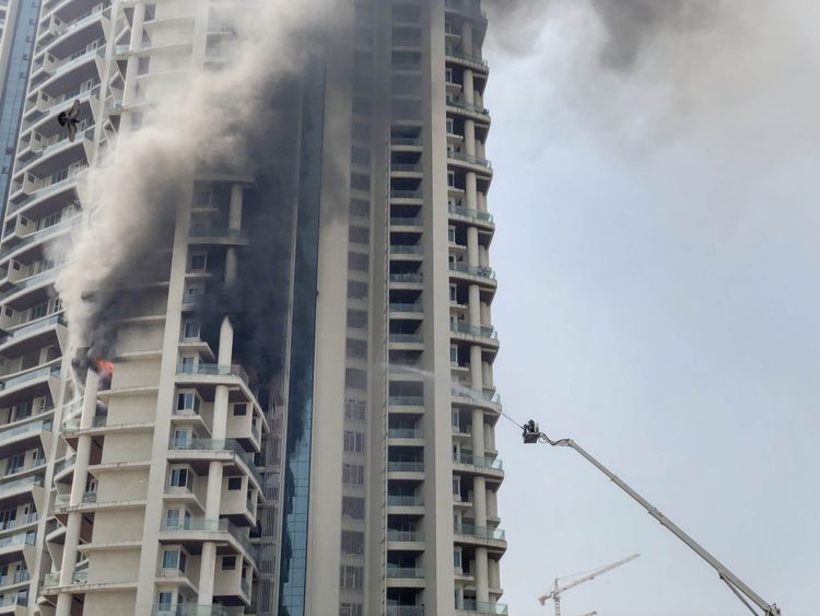 Breaking- In Mumbai one dead after a fire breaks out in the luxury residential tower
