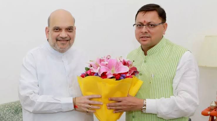 CM Pushkar Dhami met Home Minister Amit Shah, said - it is not right to spread false rumors on the situation in Uttarakhand 